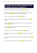 NJ Health and Accident Questions and Complete Solutions Graded A&plus;