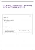 CRS EXAM 2 QUESTIONS & ANSWERS 100&percnt; SOLVED CORRECTLY&excl;&excl;