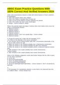 ABGC Exam Practice Questions With 100&percnt; Correct And Verified Answers 2024