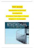 TEST BANK For Introduction to Statistical Investigations&comma; 2nd Edition by Nathan Tintle&semi; Beth L&period; Chance&comma; Verified Chapters 1 to 11&comma; Complete Newest Version