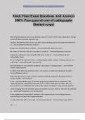 Mock Final Exam Questions And Answers 100&percnt; Pass-general core of radiography &lpar;limited scope&rpar;