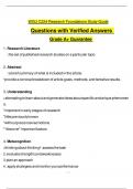 WGU C224 Research Foundations Study Guide Questions with Verified Answers &lpar;2025 &sol; 2026&rpar; Grade A&plus; Guarantee
