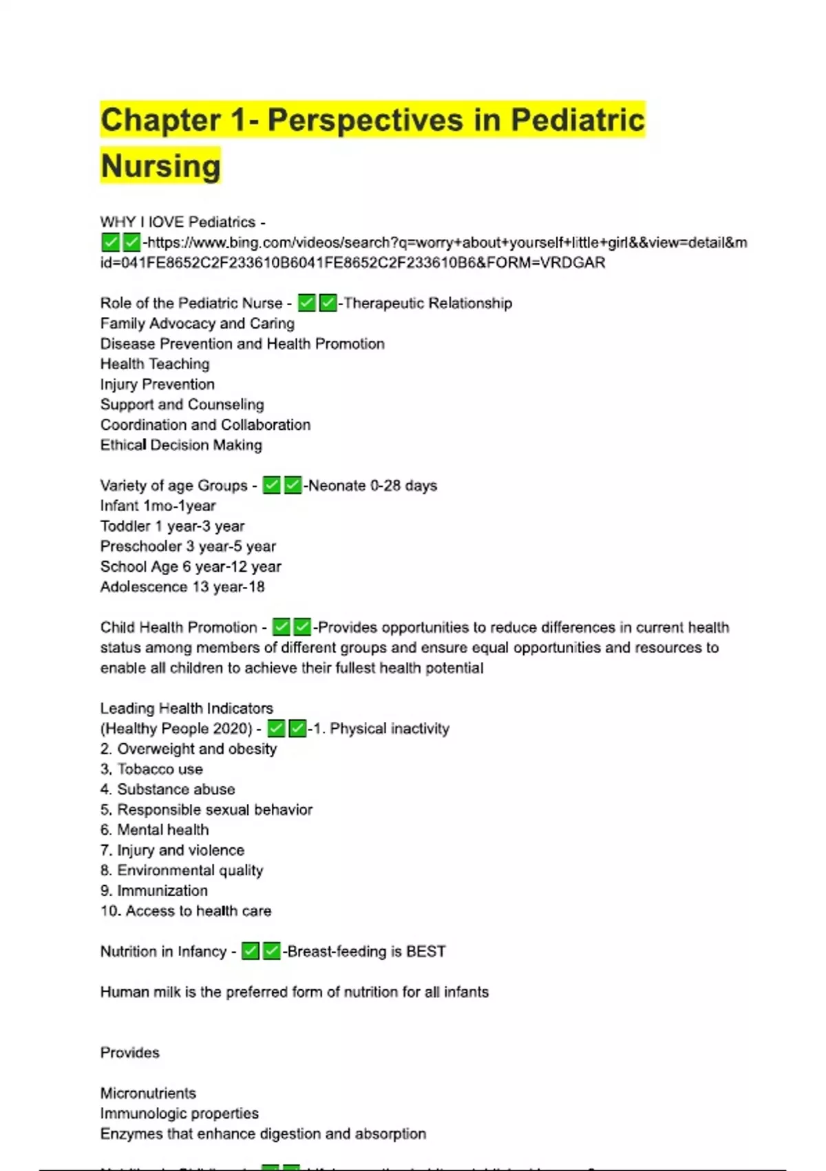 Chapter 1 - Perspectives in Pediatric Nursing Guide | Questions and ...