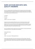 NURS 123 EXAM 2025 WITH 100&percnt; QUALITY ANSWERS