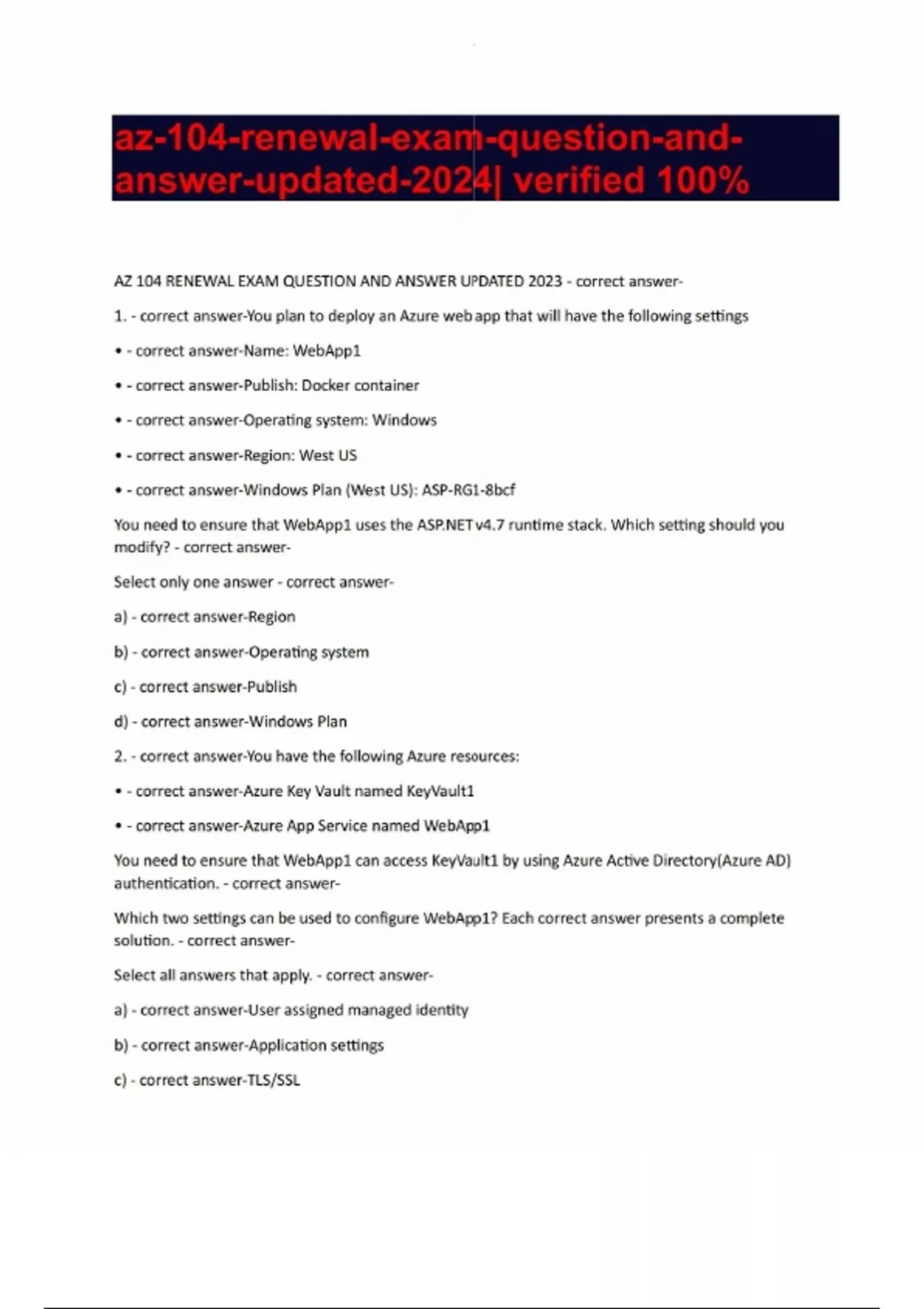 az-104-renewal-exam-question-and-answer-updated-2024 verified 100%.pdf ...