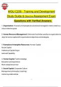 WGU C235 - Training and Development Study Guide & Objective Assessment Exam Questions with Verified Answers 