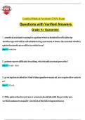 Certified Medical Assistant &lpar;CMA&rpar; Exam Questions with Verified Answers 2025 &sol; 2026  Grade A&plus; Guarantee