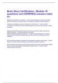 Brain Story Certification - Module 19 questions and &lpar;VERIFIED&rpar; answers rated A
