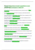Hawaii Insurance exam questions and &lpar;VERIFIED&rpar; answers rated A&plus;