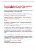 Hawaii Adjusters Practice Testquestions and &lpar;VERIFIED&rpar; answers rated A&plus;