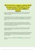 IHI QI 102&colon; How to Improve with the Model  for Improvement UPDATED ACTUAL  Exam Questions and CORRECT  Answers