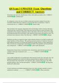 QI Exam 3 UPDATED Exam Questions  and CORRECT Answers