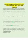 QI 102&colon; Management Exam 3 UPDATED  Exam Questions and CORRECT  Answers 