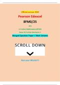 Official summer 2024 Pearson Edexcel 8FM0&sol;24 GCE Further Mathematics Advanced Subsidiary Level in Further Statistics 2 Paper 8FM0&lowbar;24 Merged Question Paper &plus; Mark Scheme