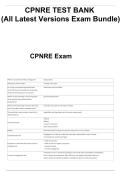 CPNRE Test Bank Latest 2025&sol;2026 Comprehensive Review Questions and Answers for Canadian Practical Nurse Registration Exam Preparation