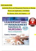 Test Bank for Leadership Roles and Management Functions in Nursing Theory and Practice 11th Edition by Bessie L Marquis and Carol Jorgensen Huston &vert; Complete Chapters 2025 PDF