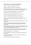 NCSU HS201 FINAL EXAM QUESTIONS