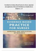 Test Bank for Evidence Based Practice for Nurses Appraisal and Application of Research 5th Edition by Schmidt and Brown &vert; Complete Chapters with Verified Answers 2025 PDF