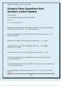 Surgery Paea Questions And Answers Latest Update 