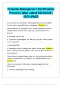 Financial Management Certification Procore &vert; Q&A Latest 2024&sol;2025 &vert; 100&percnt; PASS