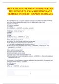 HESI EXIT ADVANCED PATHOPHYSIOLOGY 2025 COMPLETE EXAM QUESTIONS AND VERIFIED ANSWERS &ndash; EXPERT FEEDBACK