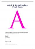A & P 2 Straighterline Final Exam 2025 Questions and Answers &sol; Straighterline Anatomy and Physiology&lpar;latest update&rpar;