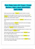Penn State Astro 001 Exam 1 Exam Review &vert; Q&A Latest 2024&sol;2025 &vert; 100&percnt; PASS