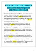 ASTRO 001 Unit 1 Quiz Questions and Correct Answers &vert; Latest 2024&sol;2025 &vert; 100&percnt; PASS