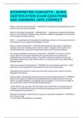 INTERPRETER CONCEPTS - NCIHC CERTIFICATION EXAM QUESTIONS AND ANSWERS 100&percnt; CORRECT