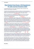 Real Estate Final Exam &lpar;150 Questions&rpar; &num;1 with Correct Answers 2025
