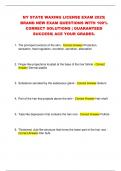 NY STATE WAXING LICENSE EXAM 2025&vert;  BRAND NEW EXAM QUESTIONS WITH 100&percnt;  CORRECT SOLUTIONS &vert; GUARANTEED  SUCCESS&vert; ACE YOUR GRADES&period;