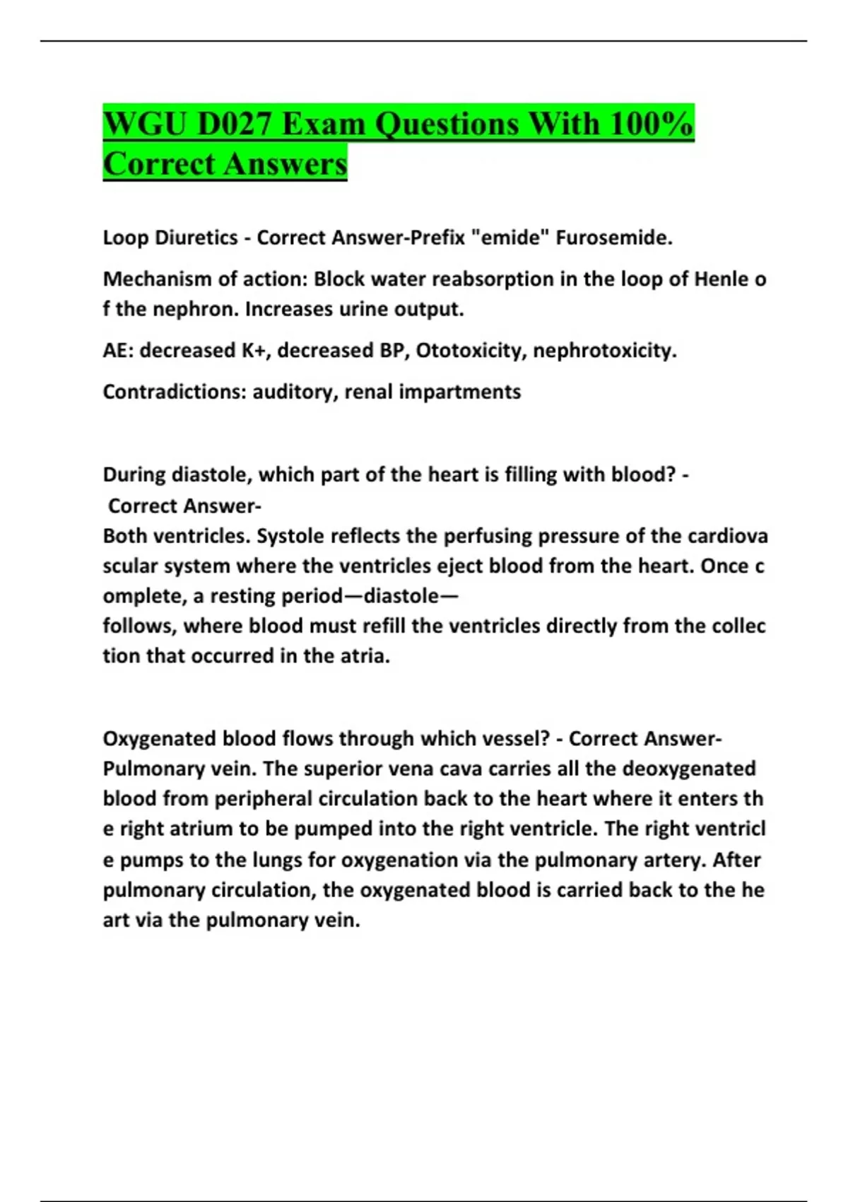 WGU D027 Exam Questions With 100% Correct Answers 2025 - WGU D027 ...