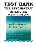 Test Bank For The Psychiatric Interview 4th Edition by Daniel J&period; Carlat 9781496327710