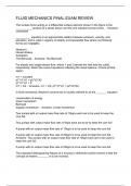 FLUID MECHANICS FINAL EXAM REVIEW