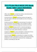 TCC PTLEA FDLE SOCE CPO Study Guide &vert; Q&A Latest 2024&sol;2025 &vert; 100&percnt; PASS
