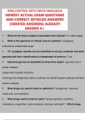 PAIN CONTROL WITH OPIOD ANALGESIA NEWEST ACTUAL EXAM QUESTIONS AND CORRECT DETAILED ANSWERS &lpar;VERIFIED ANSWERS&rpar; ALREADY GRADED A&plus;