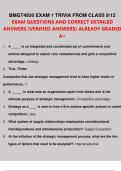 BMGT4930 EXAM 1 TRIVIA FROM CLASS 9 to 12 EXAM QUESTIONS AND CORRECT DETAILED ANSWERS BMGT4930 EXAM 1 TRIVIA FROM CLASS 9 to 12 EXAM QUESTIONS AND CORRECT DETAILED ANSWERS