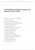 S-130 Wildland Firefighter Training Test Questions and Answers