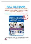 Test Bank For Leading and Managing in Nursing&comma; 8th Edition by Patricia S&period; Yoder-Wise&comma;