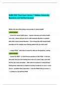 NURS 6501 Final Exam Version 1 Walden University Questions and Verified Answers