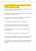School Social Work Exam Questions and 100&percnt; Correct Answers&vert; Verified