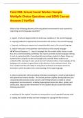 Field 238&colon; School Social Worker Sample Multiple-Choice Questions and 100&percnt; Correct Answers&vert; Verified