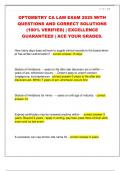 OPTOMETRY CA LAW EXAM 2025 WITH  QUESTIONS AND CORRECT SOLUTIONS &lpar;100&percnt; VERIFIED&rpar; &vert; EXCELLENCE  GUARANTEED &vert; ACE YOUR GRADES&period;