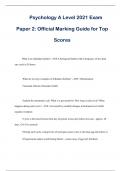 Psychology A Level 2021 Exam Paper 2&colon; Official Marking Guide for Top Scores