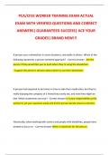 PCA&sol;CFSS WORKER TRAINING EXAM ACTUAL  EXAM WITH VERIFIED QUESTIONS AND CORRECT  ANSWERS&vert; GUARANTEED SUCCESS&vert; ACE YOUR  GRADES&vert; BRAND NEW&excl;&excl;&excl;