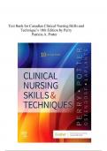 Test Bank For Canadian Clinical Nursing Skills And Technique&rsquo;s 10th Edition By Perry Patricia