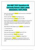 AKA MIP TEST Questions All Correctly Solved &vert; Q&A Latest 2024&sol;2025 &vert; 100&percnt; PASS