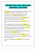 OFFICIAL ALPHA KAPPA ALPHA - AKA MIP BUNDLED EXAMS&colon;&colon;&colon;&colon;&colon; Q&A LATEST 2024&sol;2025