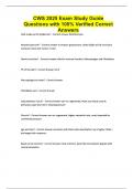 CWS 2025 Exam Study Guide Questions with 100&percnt; Verified Correct Answers