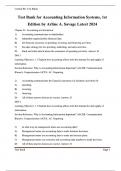Test Bank for Accounting Information Systems&comma; 1st Edition by Arline A&period;